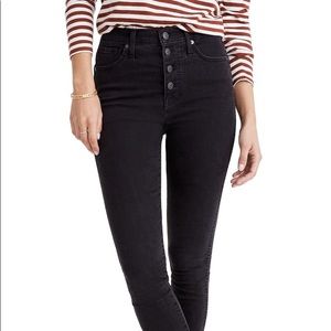 Madewell Button Through Skinny Jeans Black Size 29